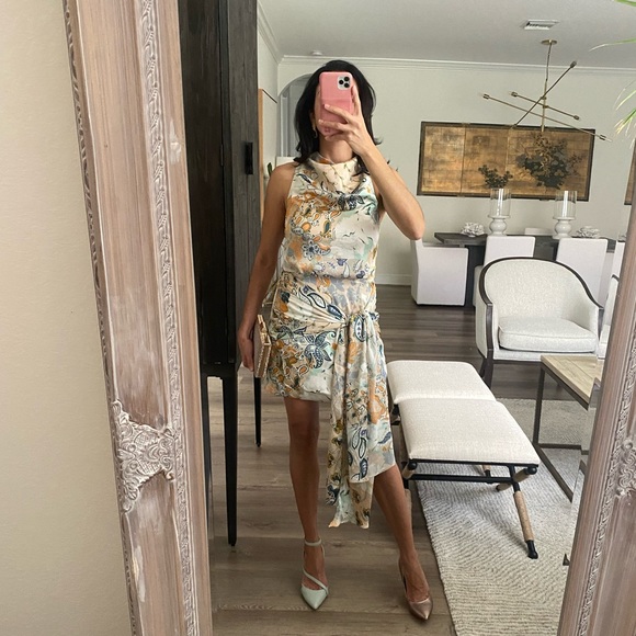 Elliat Cocktail Dress(Revolve) - Size S - Orange and Green Floral Print - Picture 9 of 11